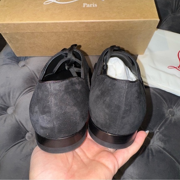New Size 42 Christian Louboutin Greggo Chick Flat Oxfords Black - Picture 5 of 9